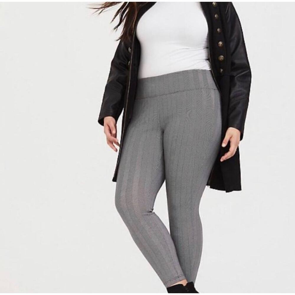 Studio Ponte Slim Fix Pixie Pants Black Herringbone Torrid Size 00 Plus Size